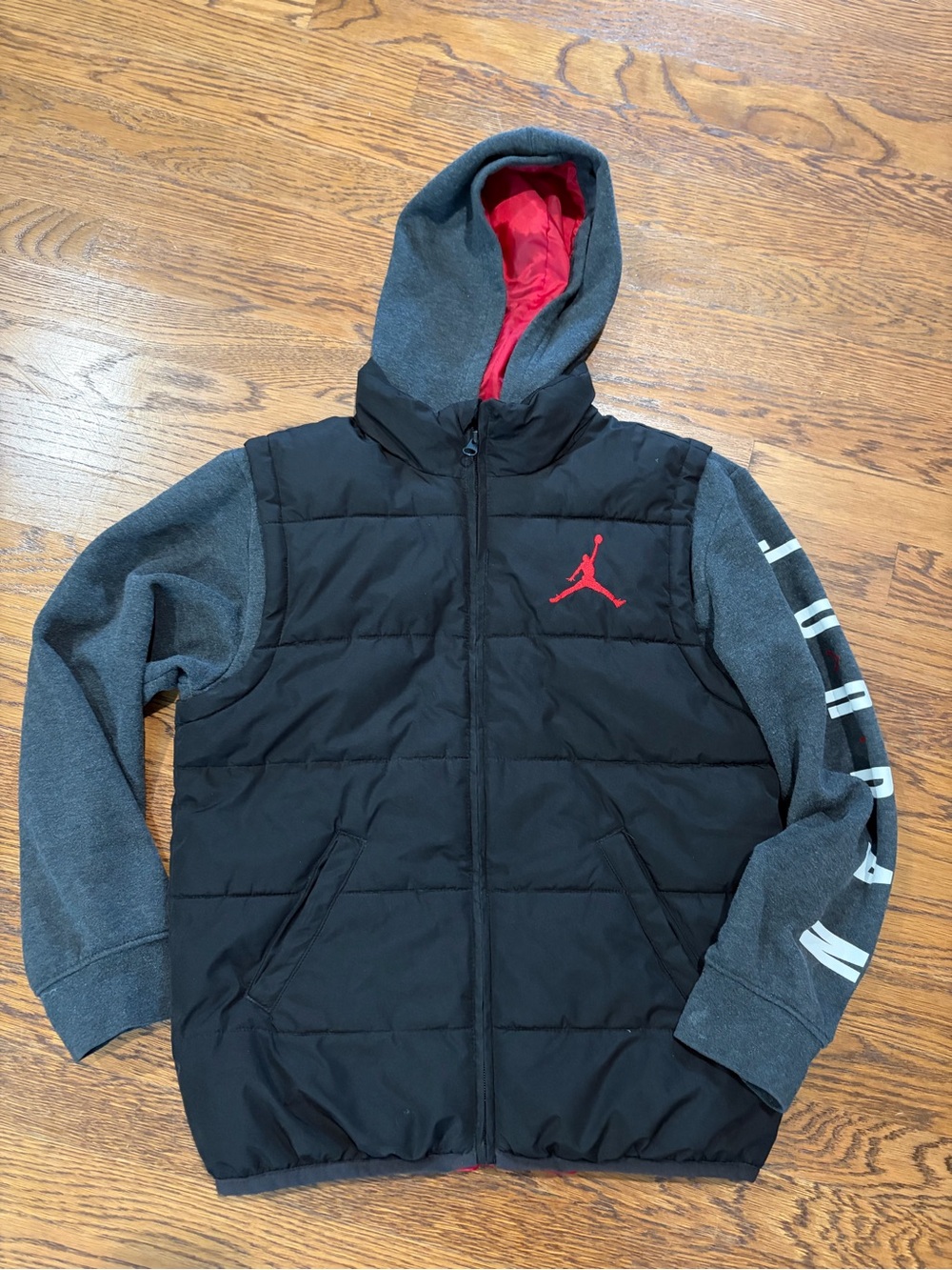 Air Jordan Hooded Puffer Jacket Coat Youth Size Large Micheal MJ Winter